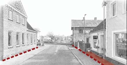 illustration af byggelinje i delområde 1