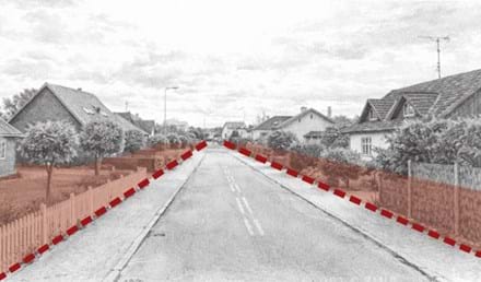 Illustration af byggelinjer i delområde 2